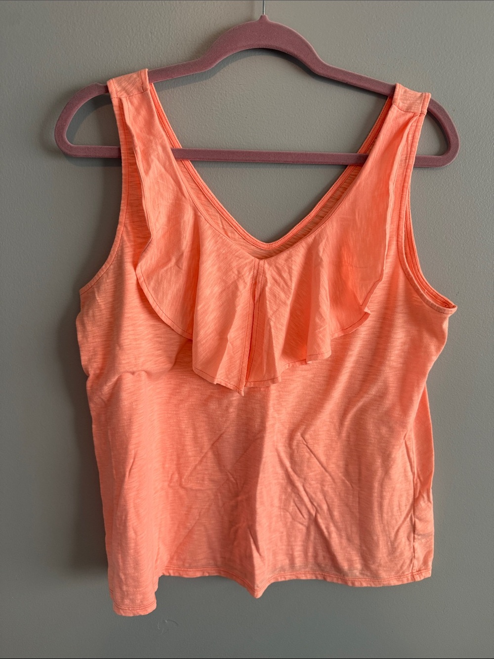 Lilly Pulitzer Coral Ruffle V-Neck Tank